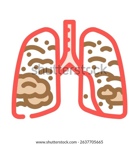 lungs filled smoke soot air pollution color icon vector. lungs filled smoke soot air pollution sign. isolated symbol illustration