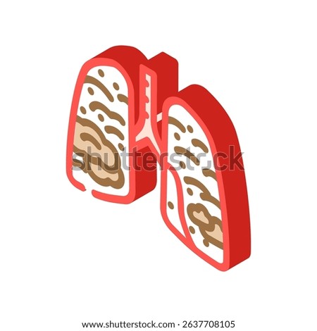 lungs filled smoke soot air pollution isometric icon vector. lungs filled smoke soot air pollution sign. isolated symbol illustration