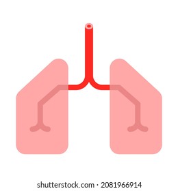 Lungs Flat Clipart Vector Illustration