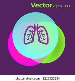 Lungs. flat icon.