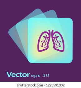 Pulmones. icono plano.