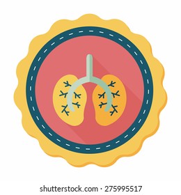 Lungs flat icon with long shadow