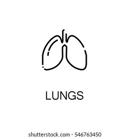 Lungs flat icon. Single high quality outline symbol of human body for web design or mobile app. Thin line signs of lungs for design logo, visit card, etc. Outline pictogram of lungs