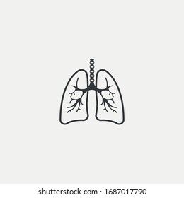 Lungs flat icon vector design