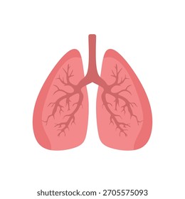 Pulmones ilustración plana. Representa la salud respiratoria. Diseño de Vector simple. Estilo geométrico moderno para anatomía y proyectos médicos.