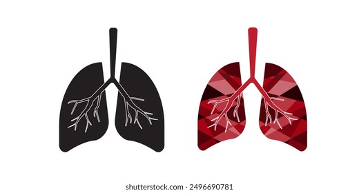 Lungs flat line icon. Vector thin pictogram of human internal organ, outline illustration
