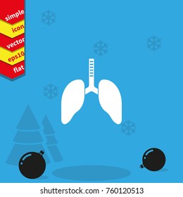 Lungs flat vector icon.