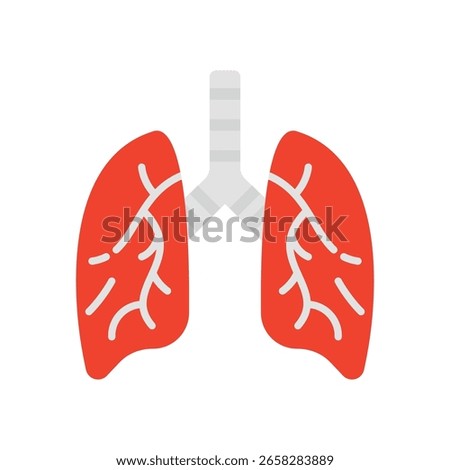 Lungs Flat Vector Icon Eps 10 Files