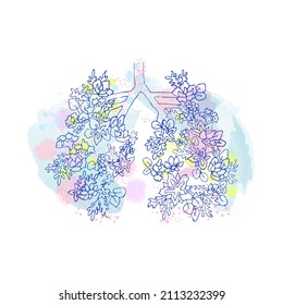 Lungs Flowers Respiratory Health Health Vector Stock Vector (Royalty ...