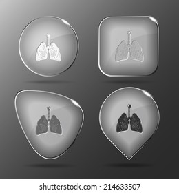 Lungs. Glass buttons. Vector illustration.