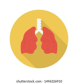 lungs glyph flat vector icon