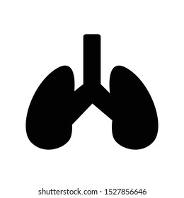 lungs glyph flat vector icon