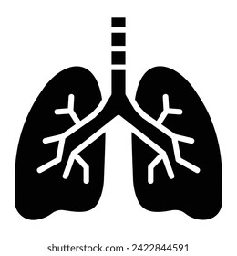 lungs Glyph Icon Background White