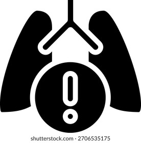 Pulmones Glifo Icono Ilustración Vector
