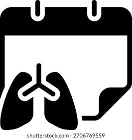 Pulmones Glifo Icono Ilustración Vector