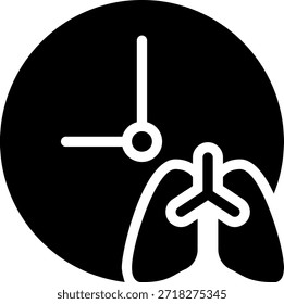 Pulmones Glifo Icono Ilustración Vector
