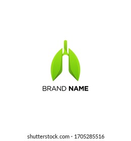 Lungs gradient style logo design vector template