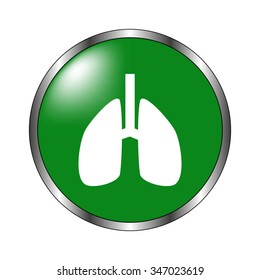 Lungs - green vector icon