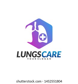 Lungs Health Care Logo Design Concept Vector. Lungs with Health icon logo template