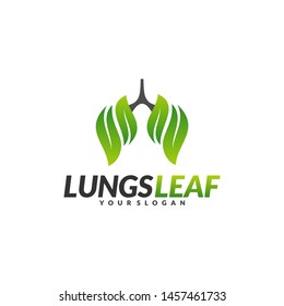Lungs Health Care Logo Design Concept Vector. Eco Lungs icon logo template. Nature Lungs Logo Vector. Lungs Leaf Logo Template. Organs