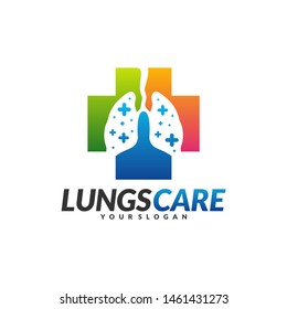 Lungs Health Care Logo Design Concept Vector. Lungs with Health icon logo template. Organs Logo Concepts