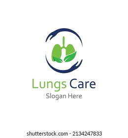 Lungs health, lungs care logo icon vector design template