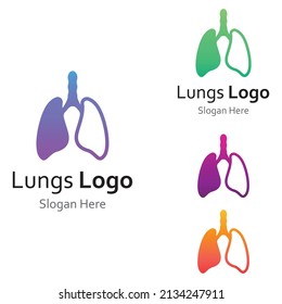 Lungs health, lungs care logo icon vector design template