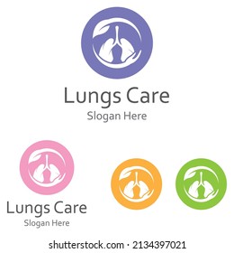 Lungs health and lungs care logo icon vector