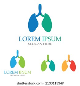 Lungs health and lungs care logo vector design,lungs logo template.