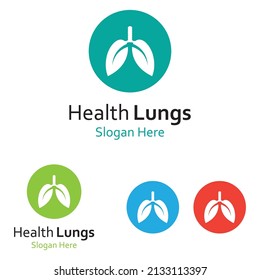 Lungs health and lungs care logo vector design,lungs logo template.