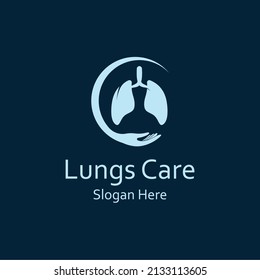 Lungs health and lungs care logo vector design,lungs logo template.