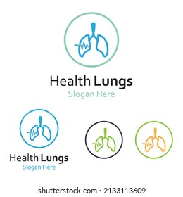 Lungs health and lungs care logo vector design,lungs logo template.
