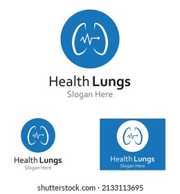 Lungs health and lungs care logo vector design,lungs logo template.
