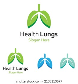 Lungs health and lungs care logo vector design,lungs logo template.