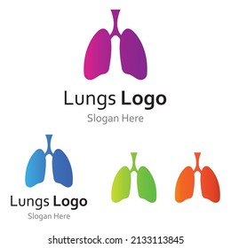 Lungs health and lungs care logo vector design,lungs logo template.