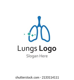 Lungs health and lungs care logo vector design,lungs logo template.