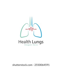 Pulmones Salud y Cuidado de los Pulmones Logotipo Diseño de Vector Pulmones Logotipo Plantilla