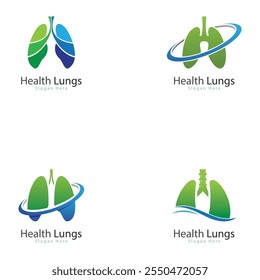lungs health and lungs care logo vector design lungs logo template