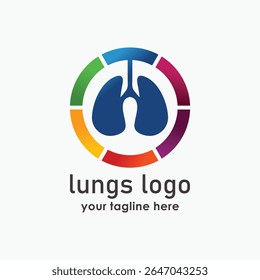 lungs health care logos template,  medical and technology logos