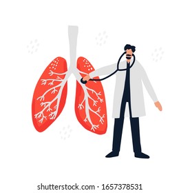 Lungs Health Check Flat Vector Abstract Stock Vector (Royalty Free ...