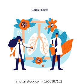 Lungs Health Check Flat Vector Abstract Stock Vector (Royalty Free ...