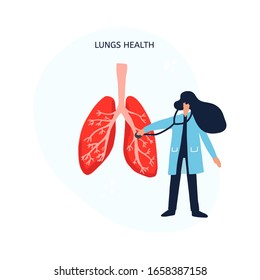 Ilustración abstracta del vector plano de control de estado de los pulmones