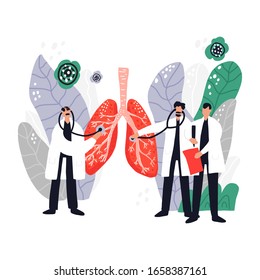 Ilustración abstracta del vector plano de control de estado de los pulmones
