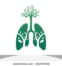 Lungs Health logo design concept, medical logo template