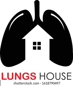 lungs house logo design vector isolated on white background