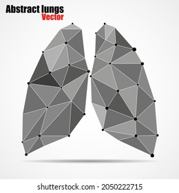 Lungs human. Abstract polygonal style. Geometric concept. Vector illustration