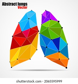 Lungs human. Abstract polygonal style. Geometric concept. Vector illustration