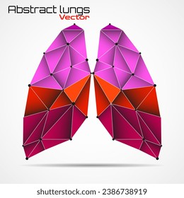 Lungs human. Abstract polygonal style. Geometric concept. Vector illustration