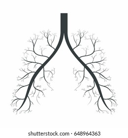 Lungs. Human lungs anatomy symbol. Vector illustration