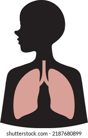 Lungs human icon vector illustration